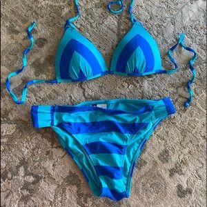Adore me blue striped bikini